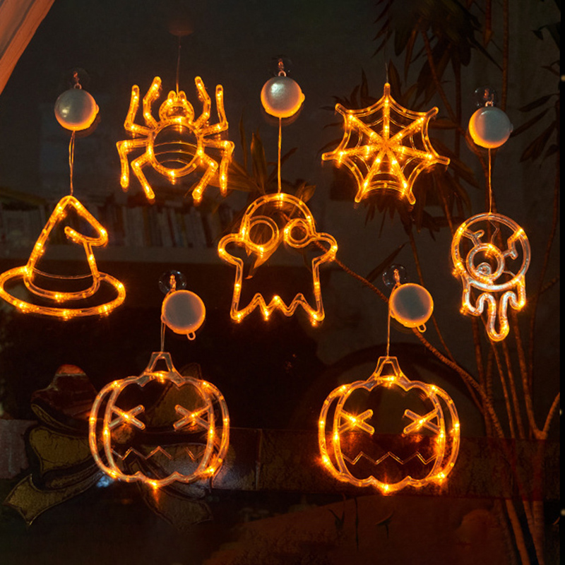 Spider Plant Hanging - Halloween Decoration Window Lights Pumpkin Spider