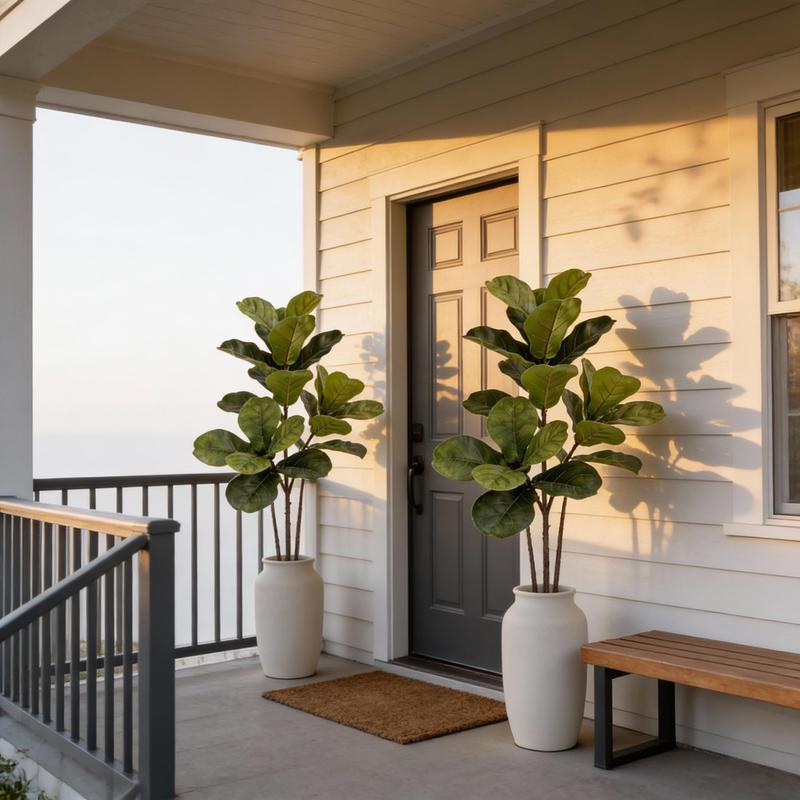 Large Artificial Fiddle Leaf F - Ficus Lyrata Tree 评论和价格