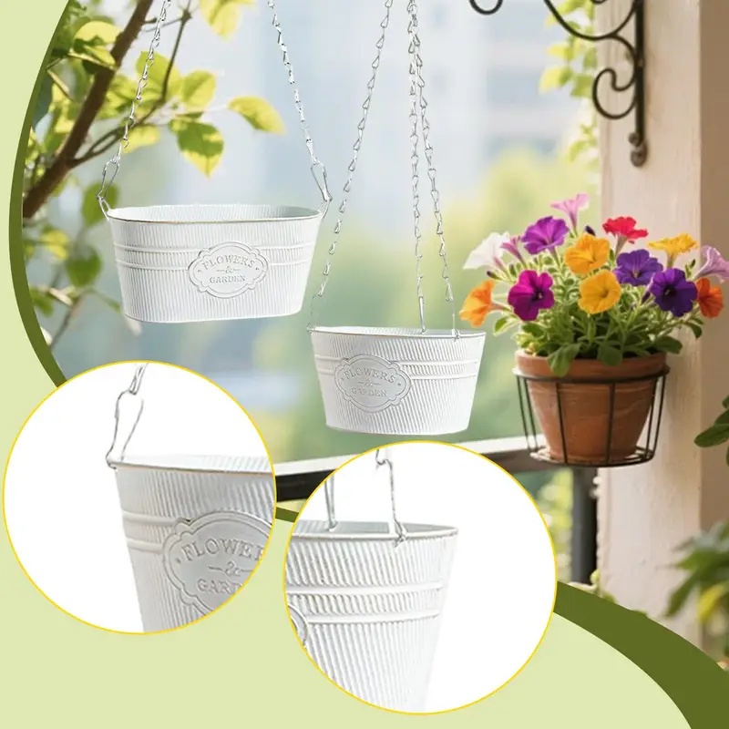 Hanging Wrought-Iron Planters, - Spider Plant Hanging 评论和价格