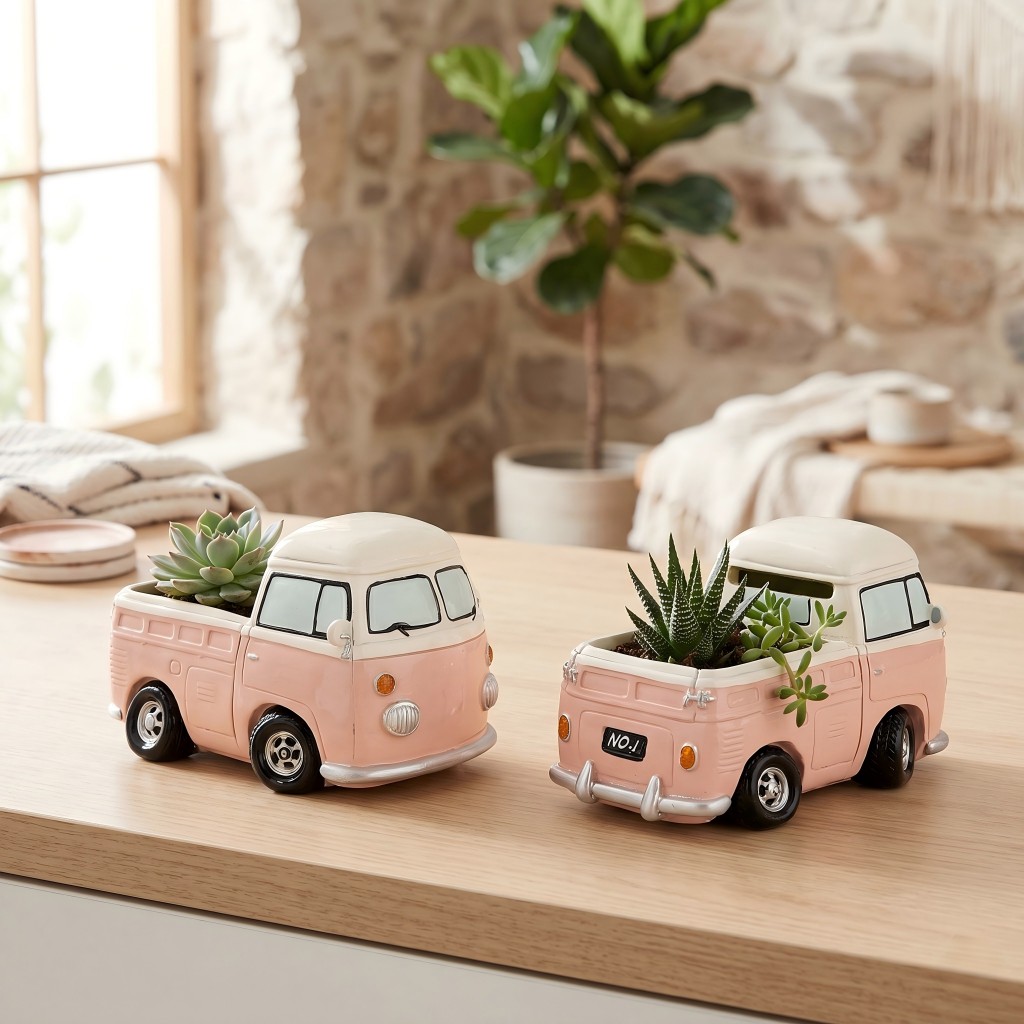 Vintage Pink Mini Bus Succulen - Echeveria Succulent 评论和价格